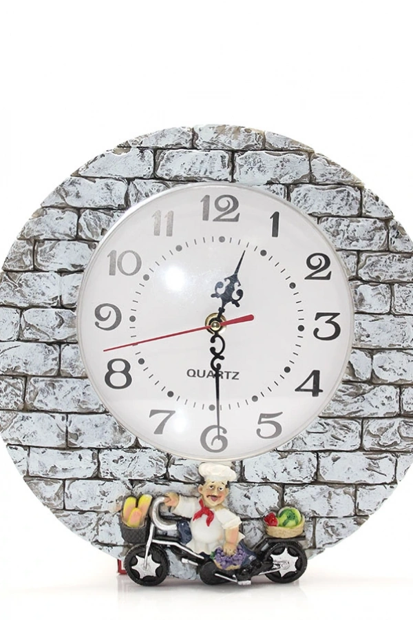 Aşçı Tasarımlı Polyester Duvar Saati Model 1