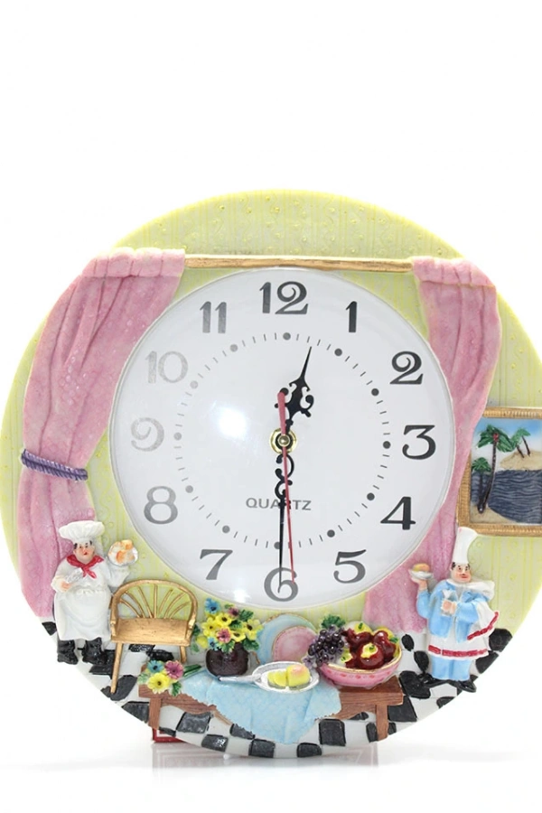 Aşçı Tasarımlı Polyester Duvar Saati Model 3