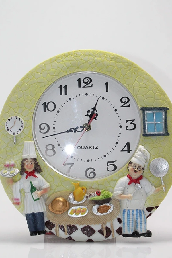 Aşçı Tasarımlı Polyester Duvar Saati Model 4