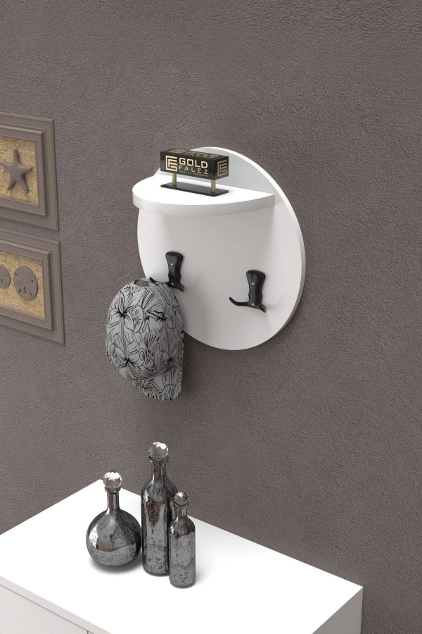 Askılık Duvar Elbise Askılığı Portmanto Üstü Beyaz