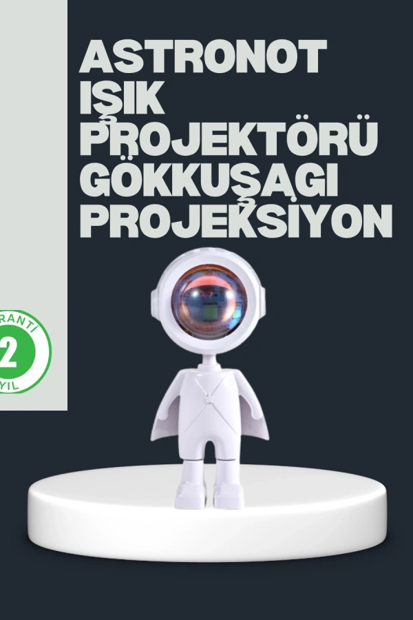 Astronot Tasarımlı Gün Batımı Efektli Şarjlı LED Lamba