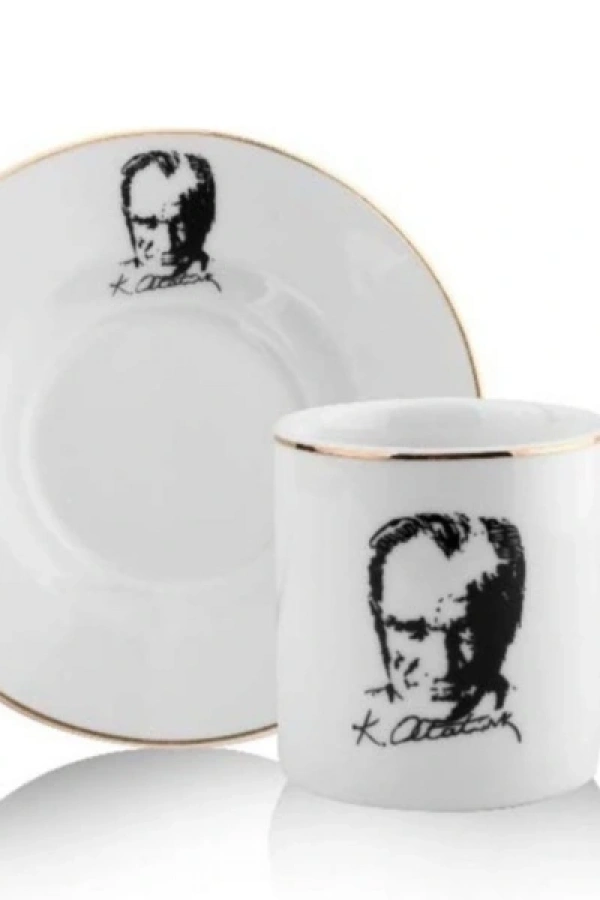 Atatürk Tasarımlı Porselen 2li Kahve Seti