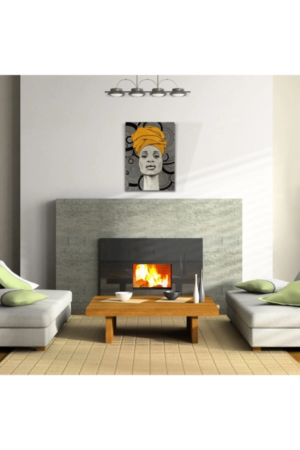 Aura Sarı Siyah Canvas Tablo (50x70)