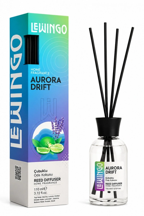 Aurora Drift Bambu Çubuklu Oda Kokusu - 110 ml - Cam Şişe 