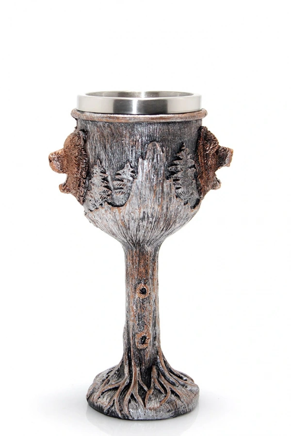 Ayı Tasarımlı Paslanmaz Çelik Kadeh Bardak