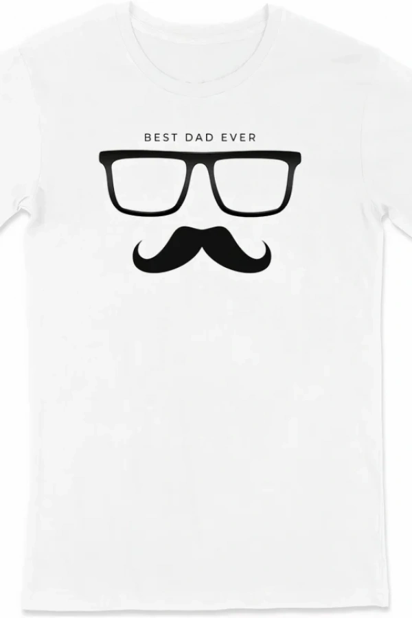 Babalar Günü Hediye Baba Temalı Baskılı Oversize Bisiklet Yaka T-shirt - Beyaz