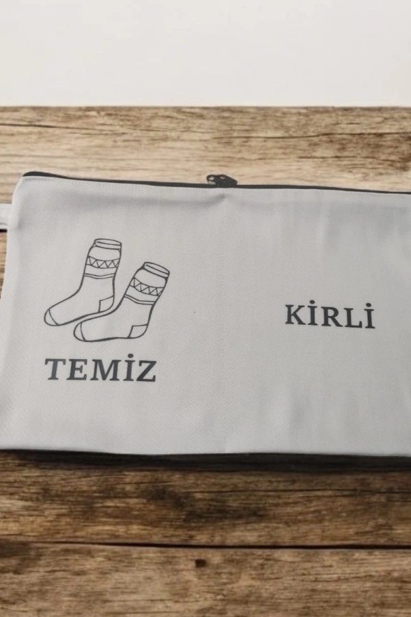 Baskılı Kirli-Temiz Seyahat (Çorap) Torbası