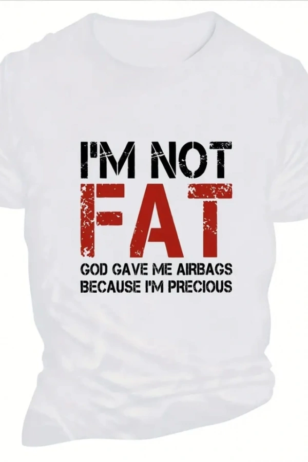 Baskılı Oversize Bisiklet Yaka T-shirt - Beyaz