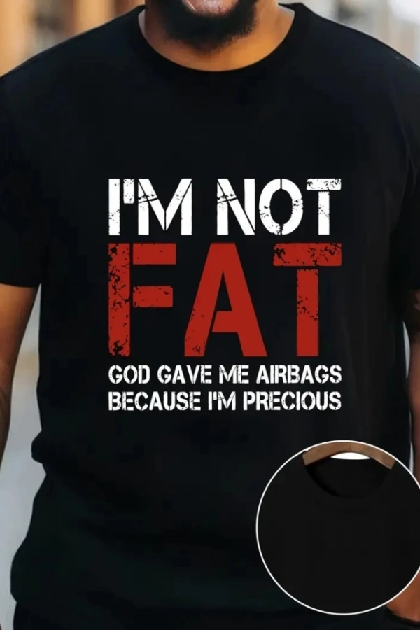 Baskılı Oversize Bisiklet Yaka T-shirt - Siyah