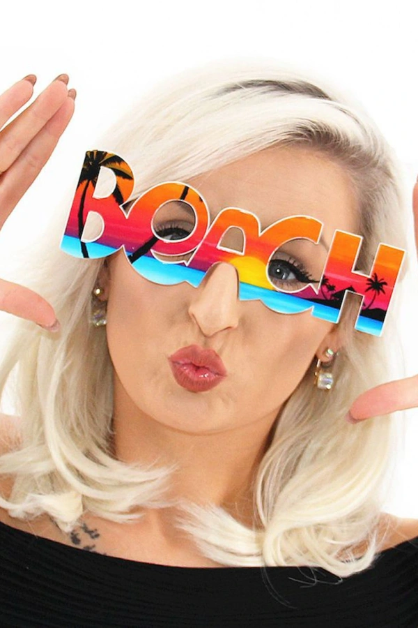 Beach Yazılı Parti Gözlüğü