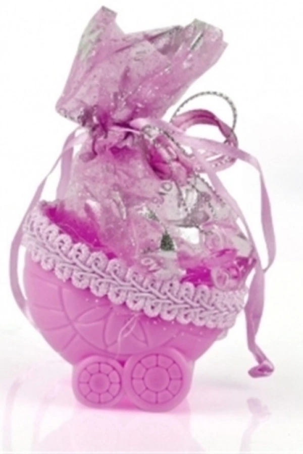 Bebek Mevlüt Şekeri - Pembe Bebek Arabası