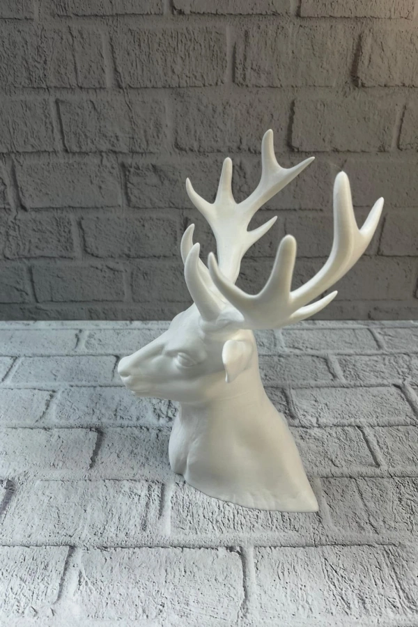 Beyaz Geyik Biblo 23 cm Dekoratif Modern Tasarım
