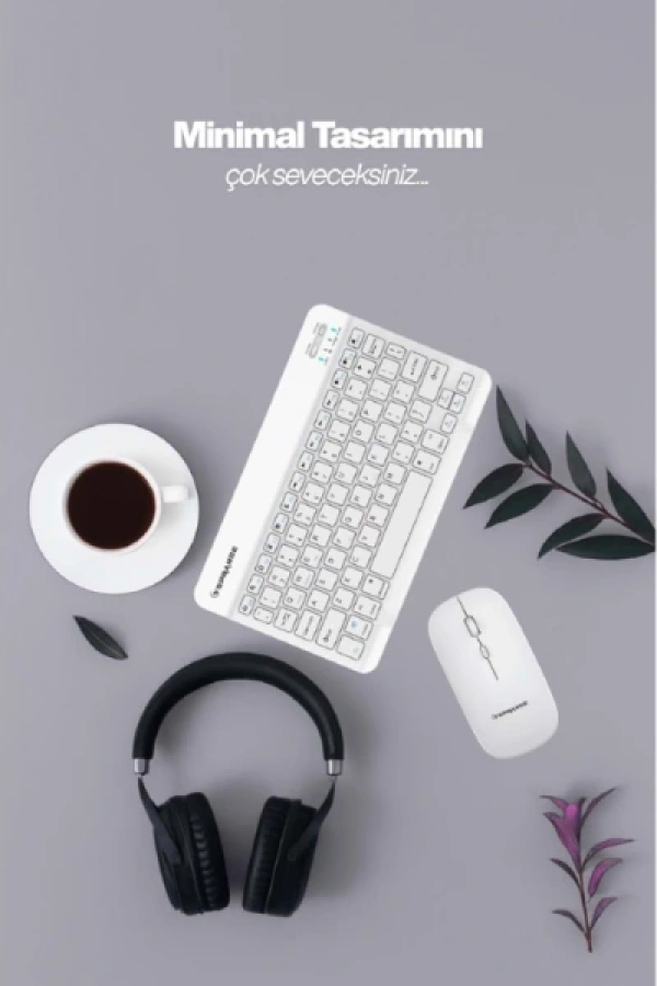 Beyaz Kablosuz Klavye Ve Mouse Seti