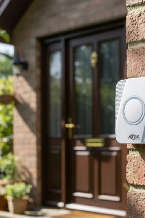 Beyaz Kablosuz Su Geçirmez Kapı Zili