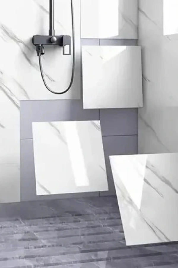 Beyaz Mermer Desenli Alüminyum Plastik Duvar Sticker (30x30)