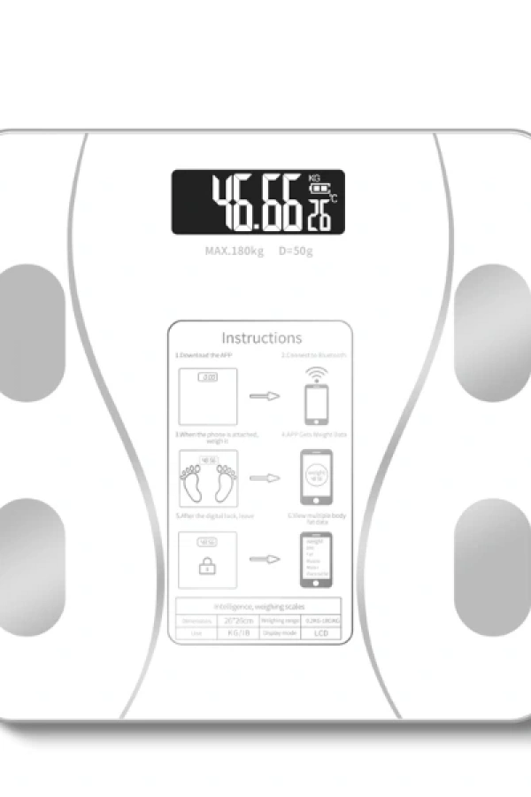 Beyaz Renk Bluetooth Özellikli Akıllı Tartı