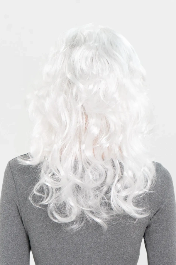 Beyaz Renk Kahküllü Dalgalı Uzun Parti Peruğu