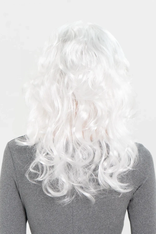 Beyaz Renk Kahküllü Dalgalı Uzun Parti Peruğu