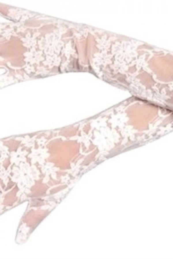 Beyaz Renk Orta Boy Dantelli Eldiven