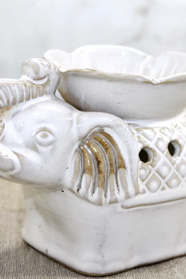 Beyaz Seramik Filli Buhurdanlık