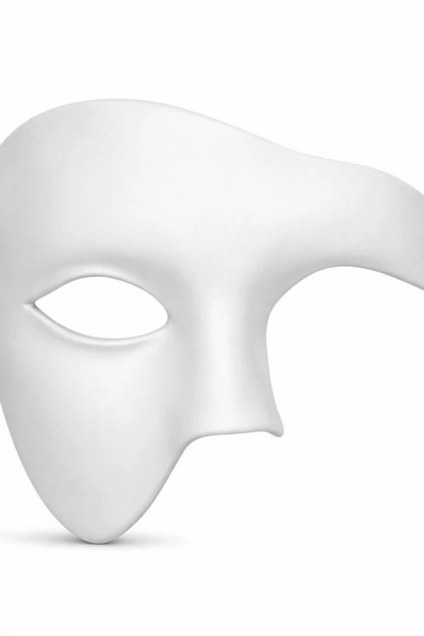 Beyaz Yarım Erkek Maske – Phantom Parti & Balo Maskesi