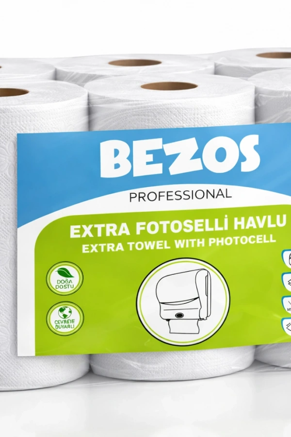 Professional Fotoselli Havlu 6 Rulo – 2 Katlı %100 Selüloz 21 cm Endüstriyel Kağıt Havlu