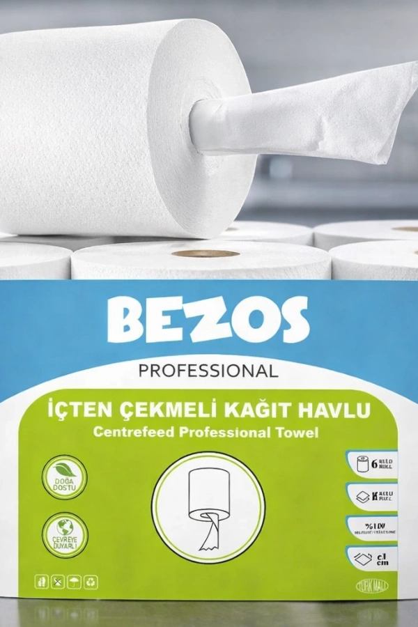 Professional İçten Çekmeli Kağıt Havlu 2 Koli | 12 Rulo | Endüstriyel Kullanım