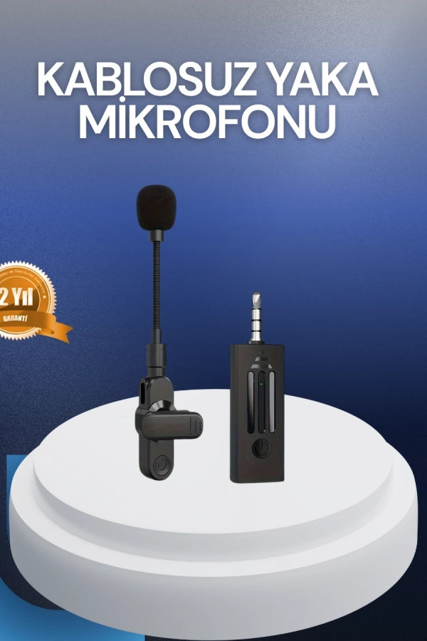 Bluetooth 5.2 Kablosuz Mikrofon – 360° Ses Algılama, Gürültü Engelleme, 4 Saat Çalışma