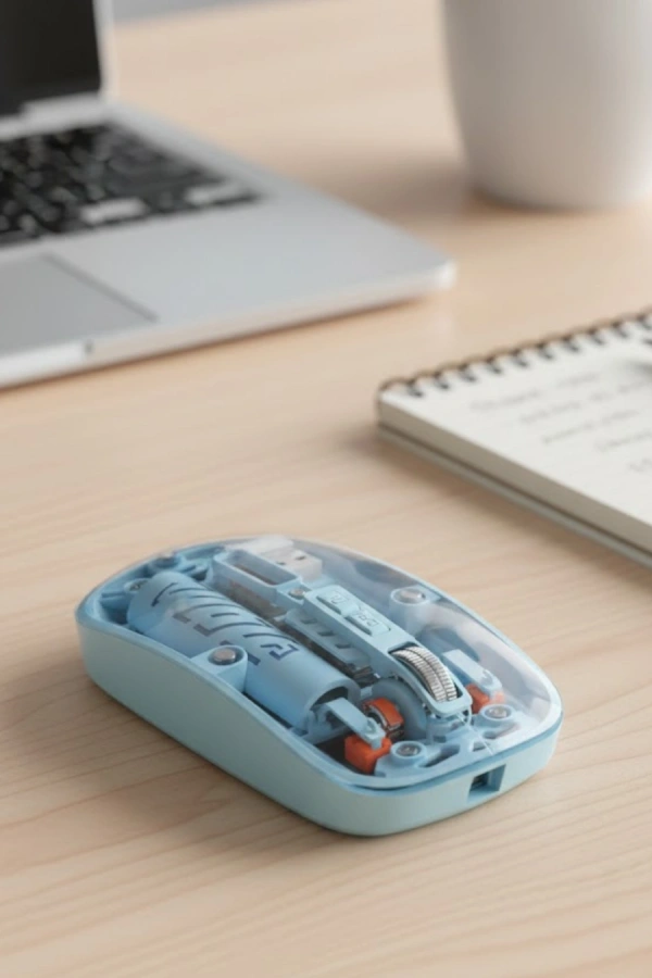 Bluetooth 5.2 ve 2.4G USB Kablosuz Mouse Pilli Mavi Tasarım