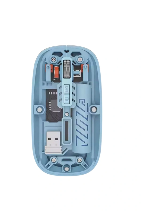 Bluetooth 5.2 ve 2.4G USB Kablosuz Mouse Pilli Mavi Tasarım