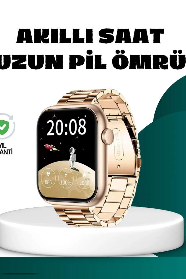 Bluetooth Arama Özellikli Akıllı Saat Uzun Pil Ömürlü