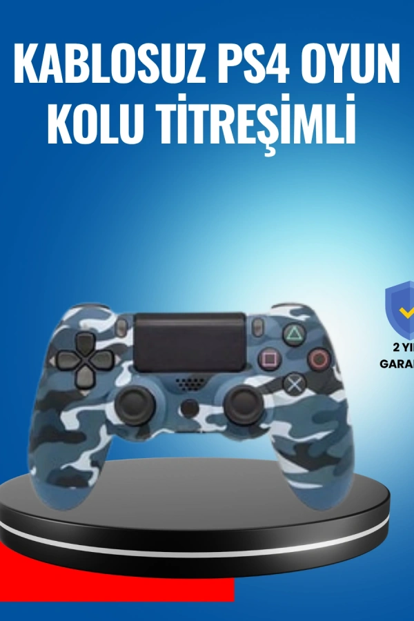 Bluetooth Kablosuz PS4 Gamepad Çift Motorlu Siyah Controller