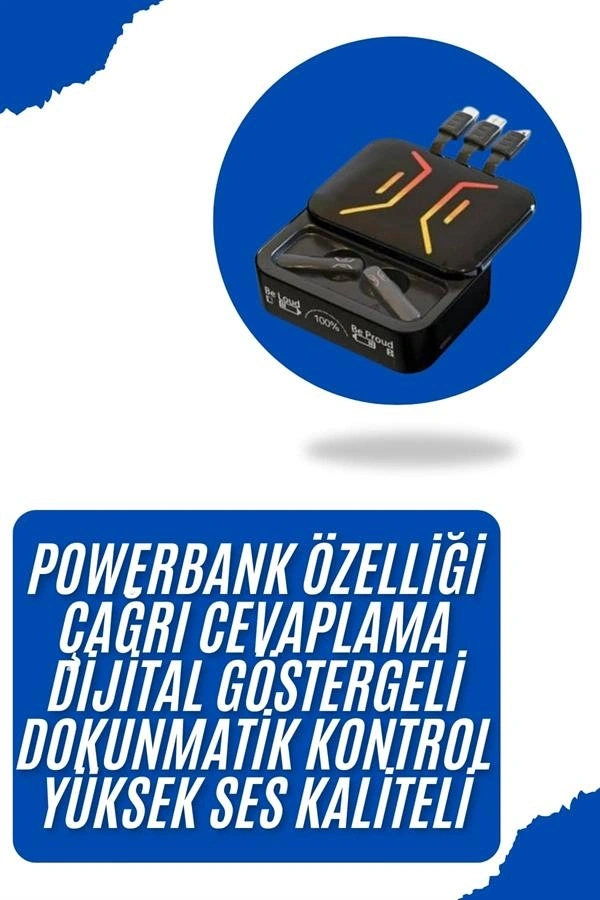 Bluetooth Kulaklık Dahili Powerbank Kablolu Düşük Gecikmeli Bluetooth 5.2