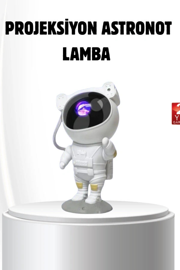 Bluetooth Müzikli Astronot Projeksiyon Lambası Yıldız ve Ay Efektli