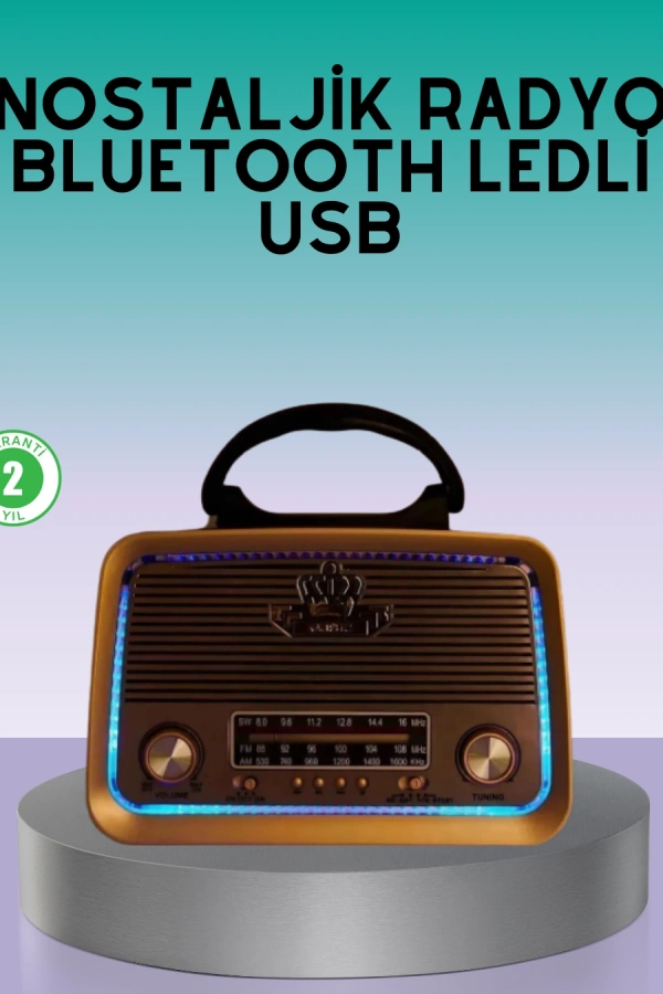 Bluetooth Özellikli Nostalji Radyo 3 Bant FM AM SW