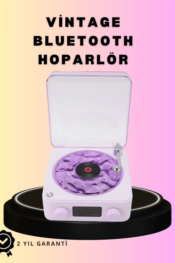 Bluetooth Retro Pikap Hoparlör – Projektörlü Gece Lambası