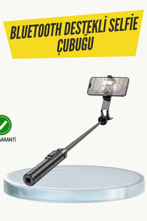 Bluetooth Selfie Çubuğu – Işıklı, Katlanabilir, Uzaktan Kumandalı