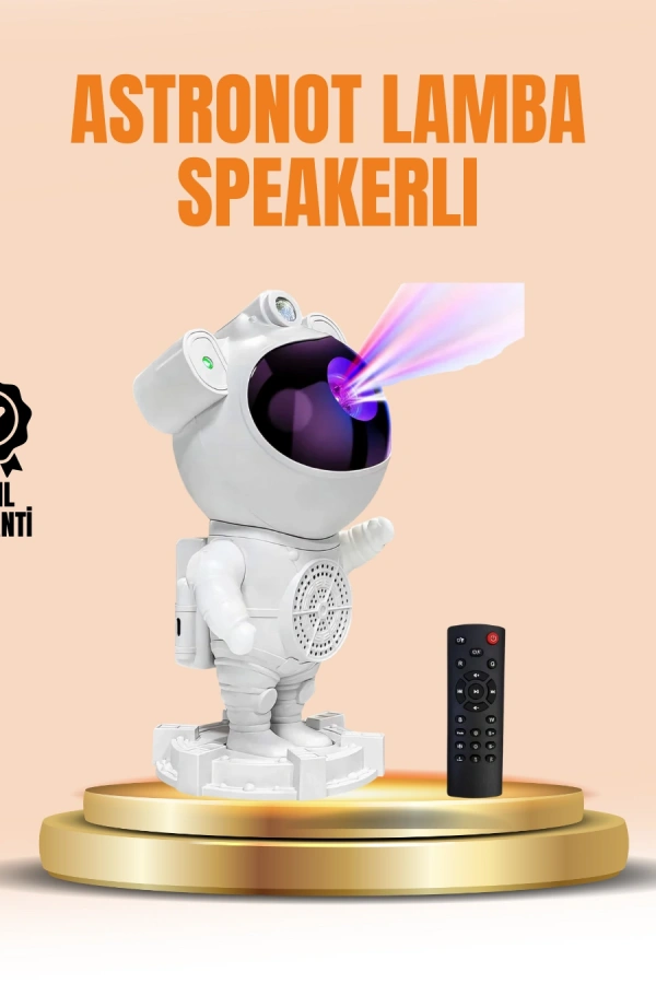 Bluetooth ve Dahili Ses Özellikli Astronot Projeksiyon Lambası