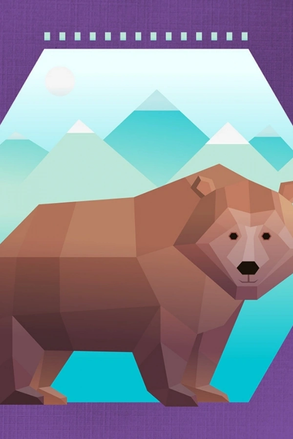 Boz Ayı Figürü Soyut Çalışma Kanvas Tablo 50 x 70