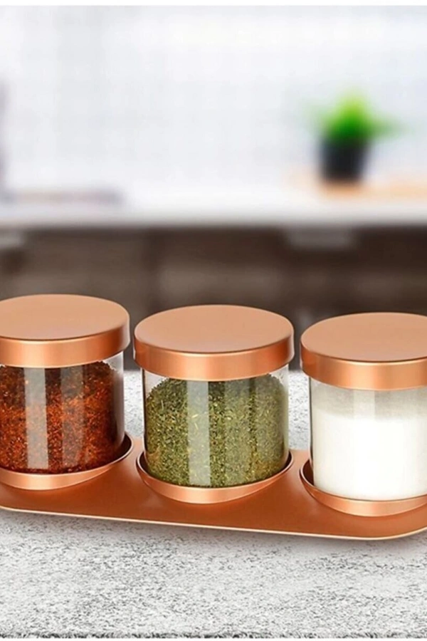 Bronz Baharat Seti Lüx 3lü Set