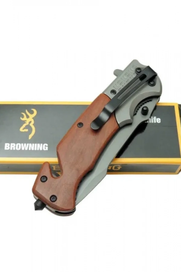 Browning DA308 Kurtarma Çakısı Gül 23 cm Manuel, Kemerlikli