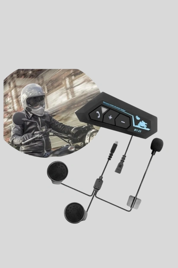 BT22 Kablosuz Kask Kulaklığı – Bluetooth 5.0, Intercom, Su Geçirmez ve Uzun Ömürlü Batarya
