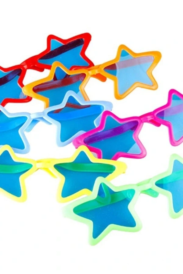 Büyük Yıldız Parti Gözlüğü Karışık Renk 12 ADET