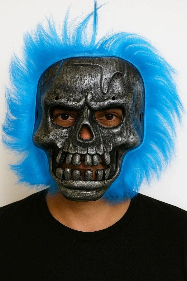 Cadılar Bayramı Lacivert Saçlı Maske