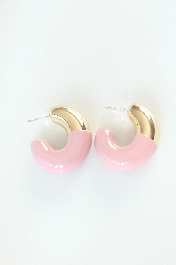 CCB Gül Kurusu Gold Çift Renk Küpe