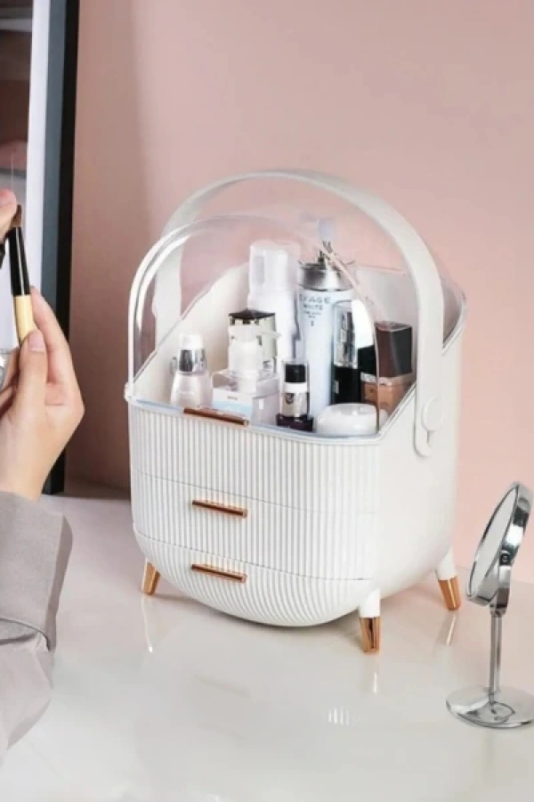 Çekmeceli Kozmetik Organizer Beyaz