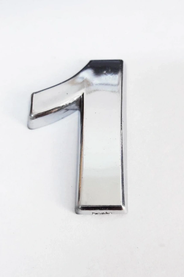 Cemax 1 Rakamı 3,75 cm Krom Yapışkanlı