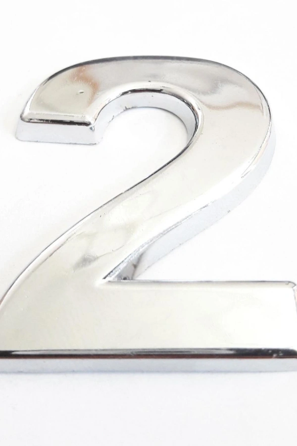 Cemax 2 Rakamı 3,75 cm Krom Yapışkanlı