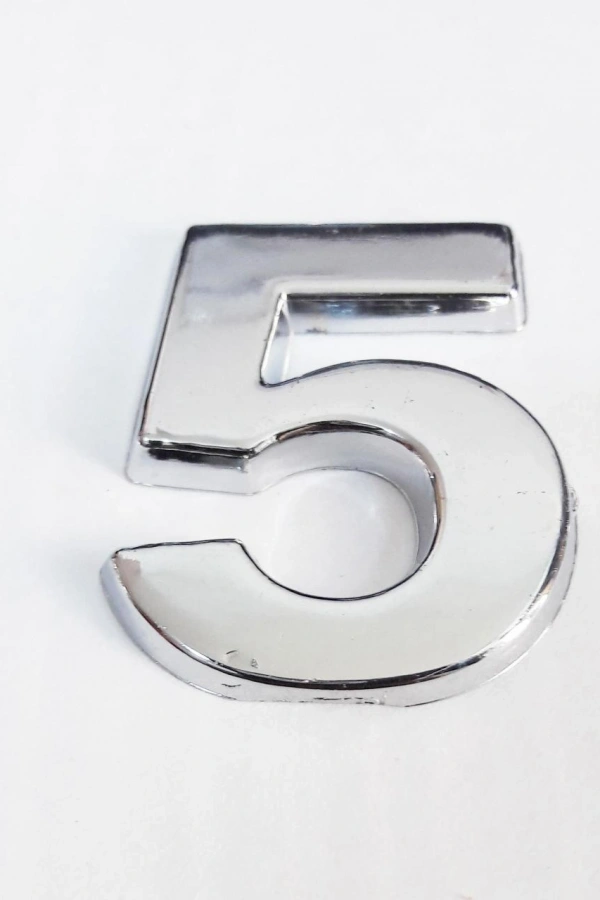 Cemax 5 Rakamı 3,75 cm Krom Yapışkanlı