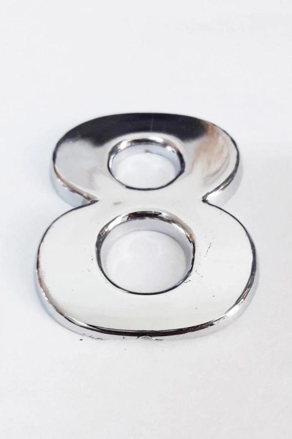 Cemax 8 Rakamı 3,75 cm Krom Yapışkanlı